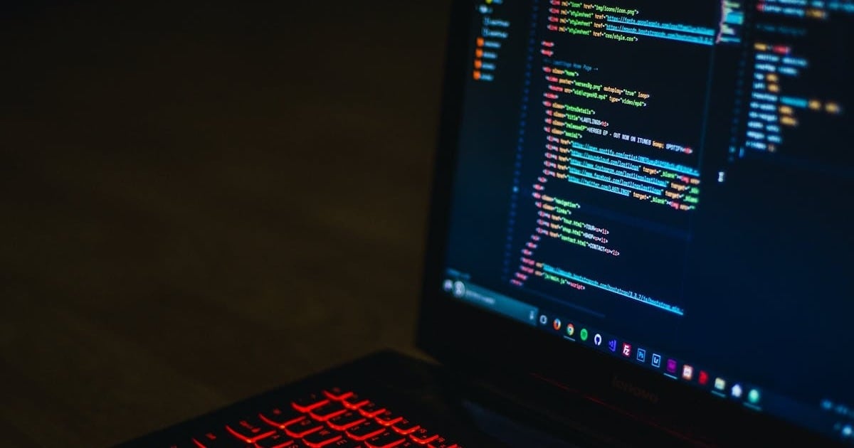 code on laptop